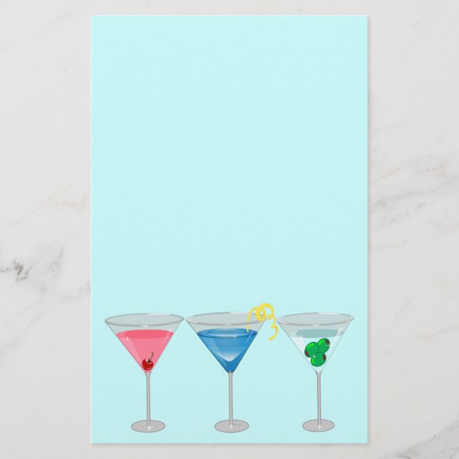 Artigos de papelaria de 3 Martinis (Frente)