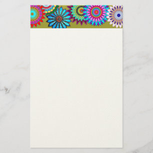 Artigos de papelaria de flower power