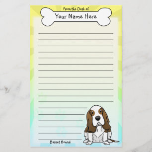 Artigos de papelaria de Kawaii Basset Hound