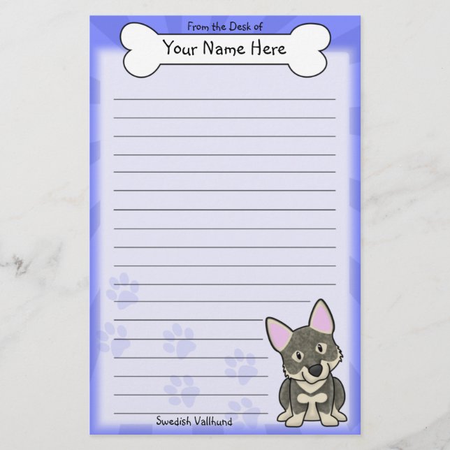 Artigos de papelaria de Vallhund do sueco de (Frente)