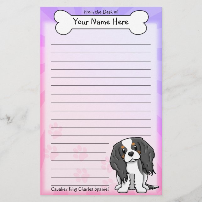 Artigos de papelaria descuidados do Spaniel de rei (Frente)