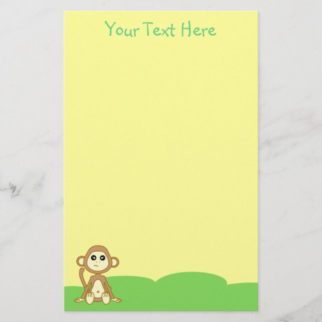 Artigos de papelaria do amarelo do macaco do bebê (Frente)