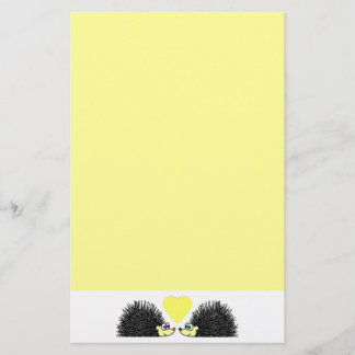 Artigos de papelaria do amor do ouriço - amarelo