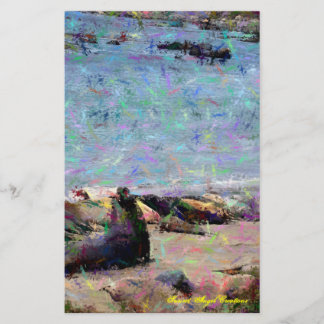 Artigos de papelaria do anjo do por do sol do selo