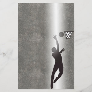 Artigos de papelaria do basquetebol da silhueta do