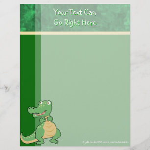Artigos de papelaria do cabeçalho do crocodilo do