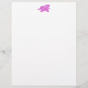Artigos de papelaria do elefante cor-de-rosa
