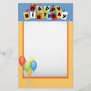 Artigos de papelaria do feliz aniversario