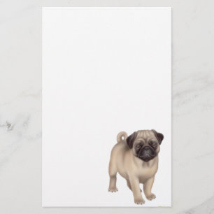 Artigos de papelaria do filhote de cachorro do Pug
