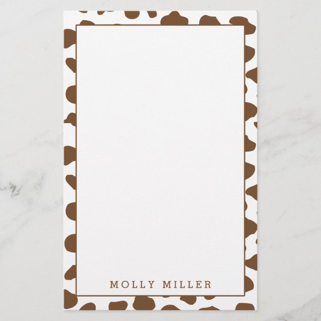 Artigos de papelaria do impressão da vaca do (Frente)