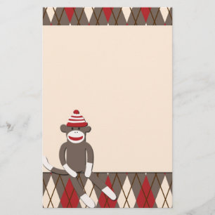Artigos de papelaria do macaco da peúga de Argyle