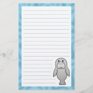 Artigos de papelaria do peixe-boi de Kawaii