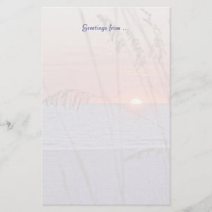 Artigos de papelaria do por do sol da ilha do