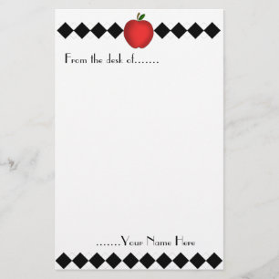 Artigos de papelaria do professor de Argyle Apple