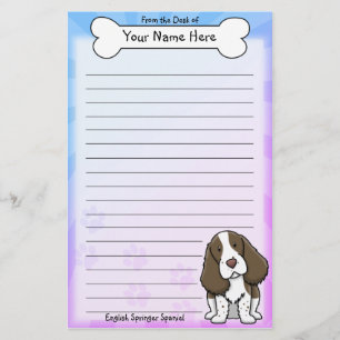 Artigos de papelaria do Spaniel de Kawaii Springer