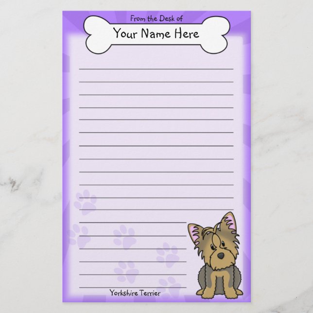 Artigos de papelaria do yorkshire terrier de (Frente)