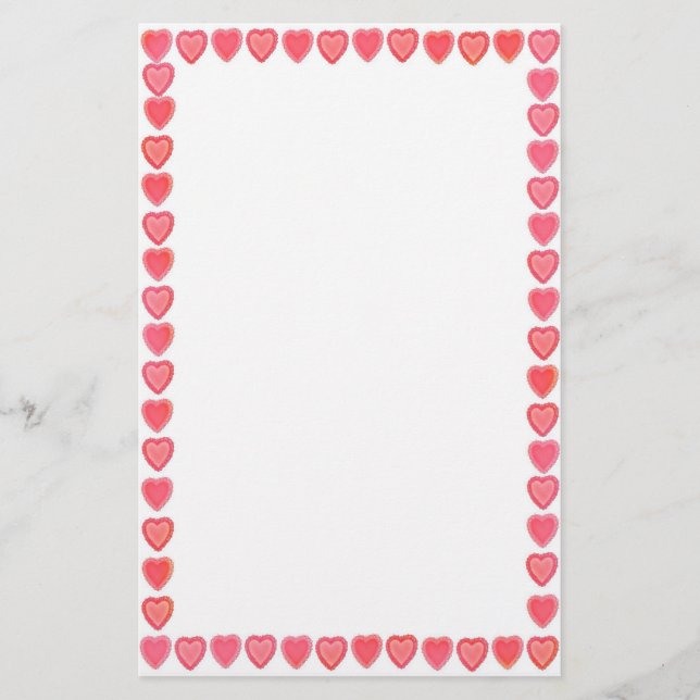 Artigos de papelaria dos corações do laço (Frente)