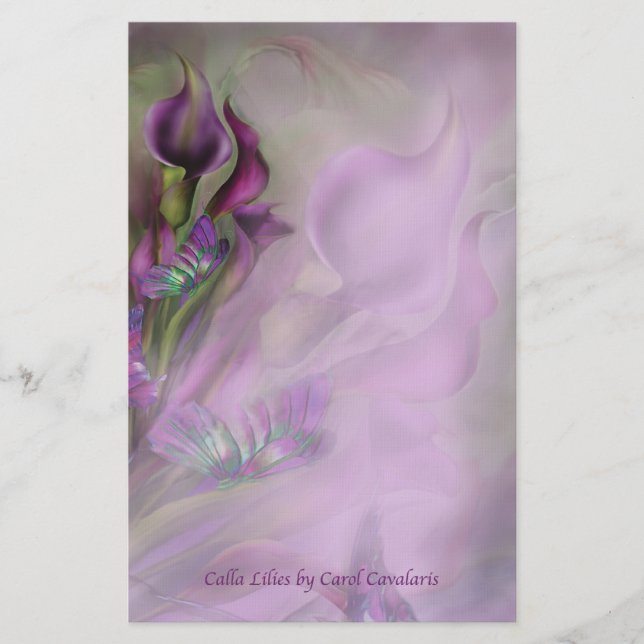 Artigos de papelaria dos lírios de Calla (Frente)