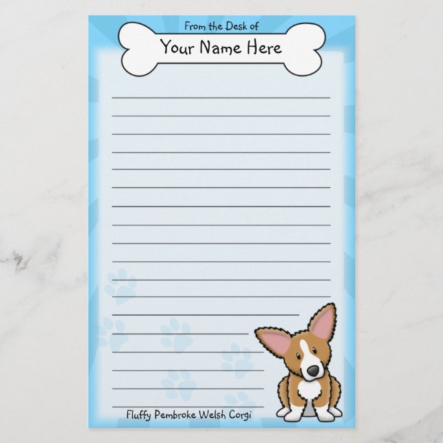 Artigos de papelaria macios do Corgi de Galês do (Frente)