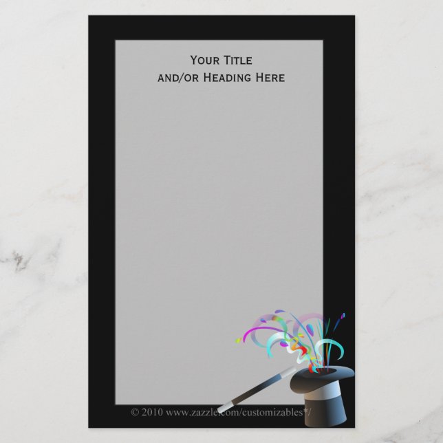 Artigos de papelaria mágicos do chapéu alto (Frente)