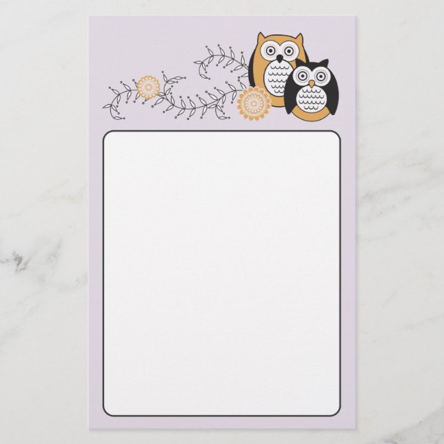 Artigos de papelaria modernos das corujas (Frente)