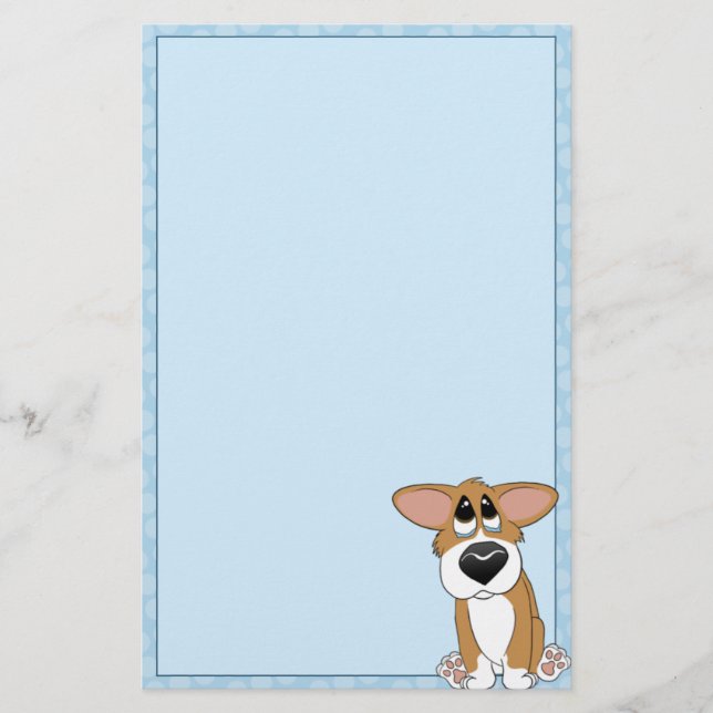 Artigos de papelaria patéticos do Corgi dos olhos (Frente)