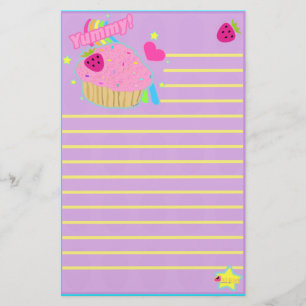 Artigos de papelaria saborosos do cupcake