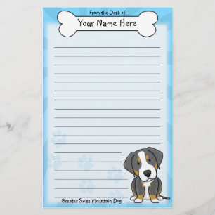Artigos de papelaria suíços do cão da montanha
