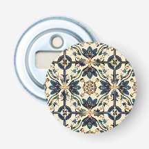 Artisan Blue e Dourada Floral Motif