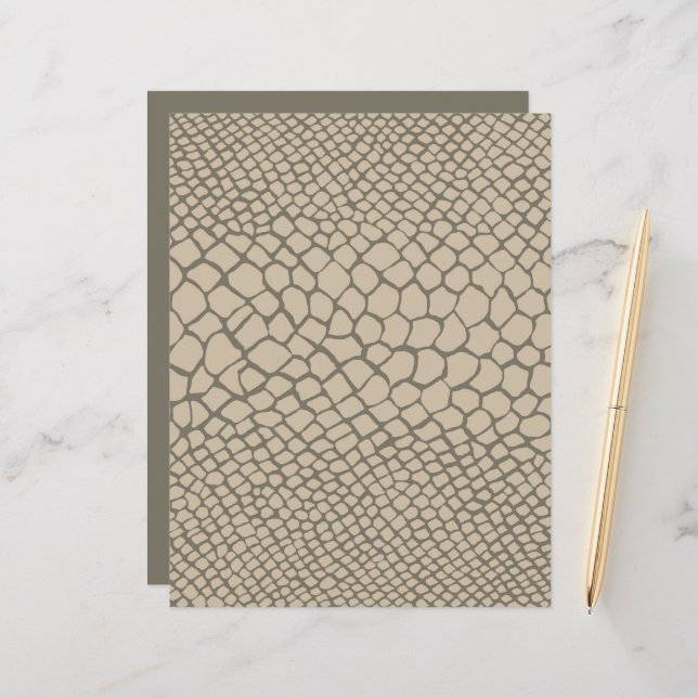 Artisan Reptile Pattern Snakeskin Taupe Artesanato (Frente/Verso In Situ)
