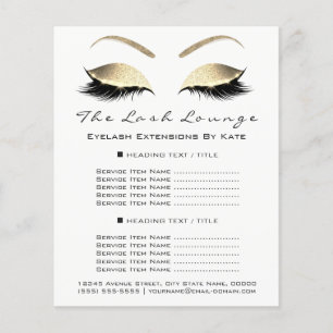 Artista Bela Makeup Salon Dourado Glitter Flyer Gl