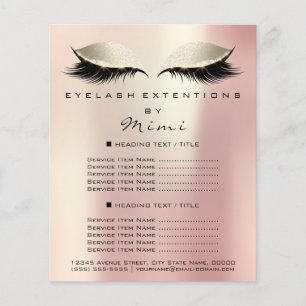 Artista Bela Makeup Salon Lashes Flyer Rosa Ivory