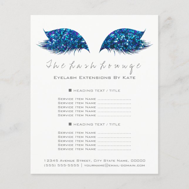 Artista Beleza Salão Branco Folheto Azul Marinho (Frente)