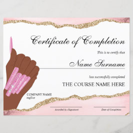 Artista de unhas do curso de Prêmio do certificado