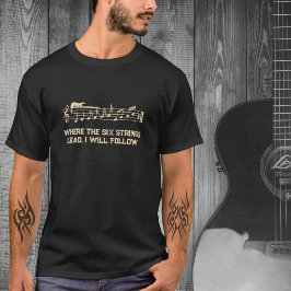 Artista Musical Black and Tan Guitar T-Shirt