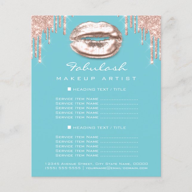 Artista Salon Blue Glitter Flyer Spark Kiss (Frente)