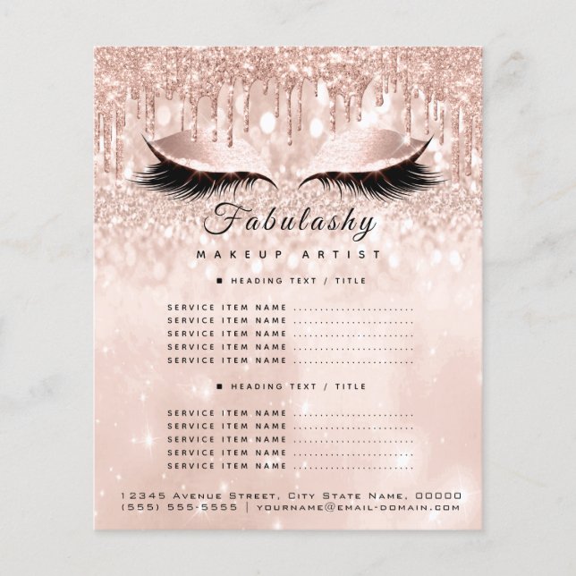Artista Salon Glitter Flyer Rosa (Frente)