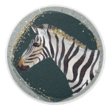 Artística em Aquarela, Dourada, Zebra Natural