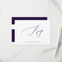 ArtsApp Elegante Berinjela RSVP Caligrafia Luxuosa