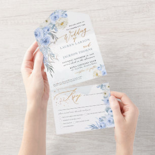 ArtsApp Elegante Rosas Azuis Dusty Dourado