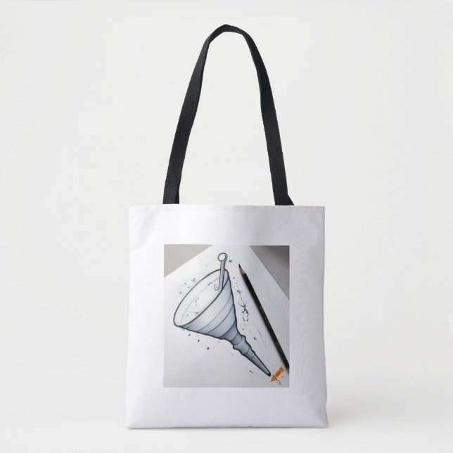 "Artsy Marketing Funnel Tote Bag: Tinta e Wat de 5 (Frente)