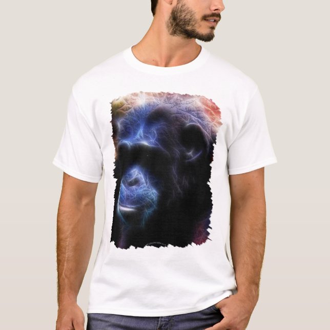 Arty Blue Chimpanzee - T-shirt (Frente)