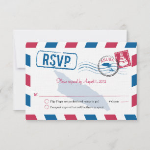 Aruba Air Mail Wedding RSVP