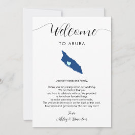 Aruba Map Weding Carta Itinerária de Boas-vindas