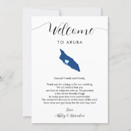 Aruba Map Weding Carta Itinerária de Boas-vindas