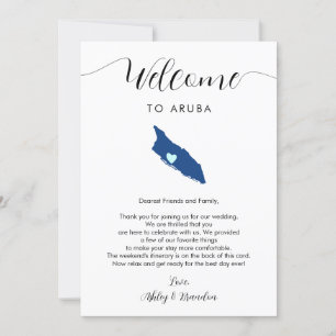 Aruba Map Weding Carta Itinerária de Boas-vindas