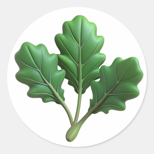 Arugula Plastic 3D - Etiqueta redonda brilhante (Frente)