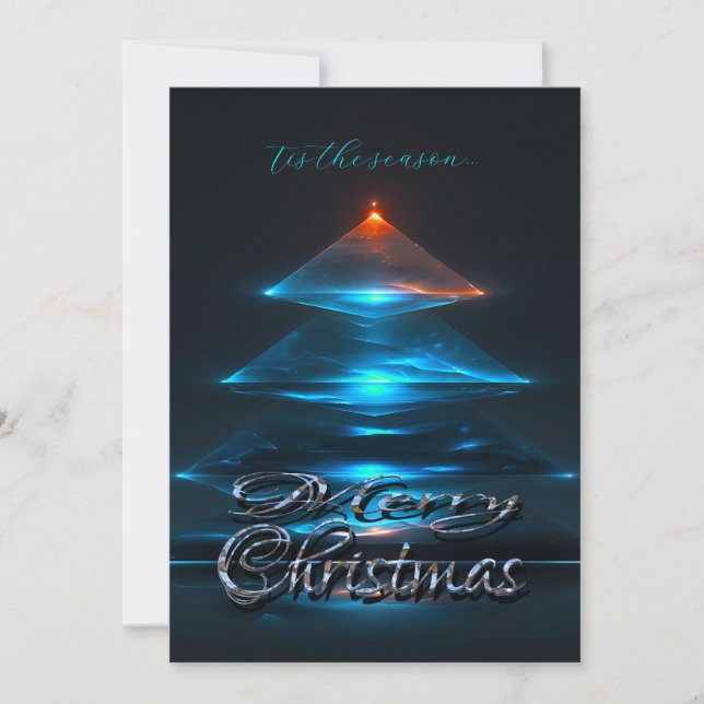 Árvore Azul Natal Divertido Moderno (Frente)