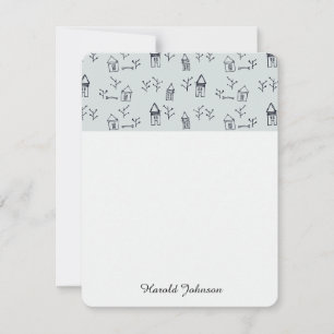 árvore & casas do doodle