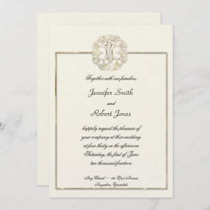 Árvore celta do convite do casamento do cardo da